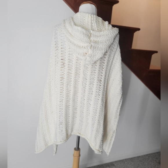 Anthropologie Open-Knit Cream Cardigan Sweater Size M/L - Picture 4 of 8